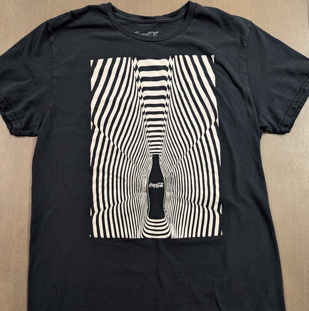 Coca Cola Black and White Optical Illusion Tee